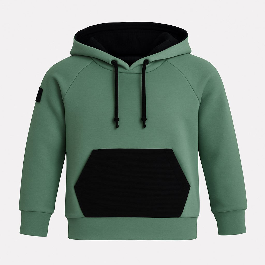 Otroški hoodie iz bombaža z žepom in kapuco – kakovostna in udobna otroška oblačila Ježek za vsak dan. Na voljo v več barvah in velikostih.