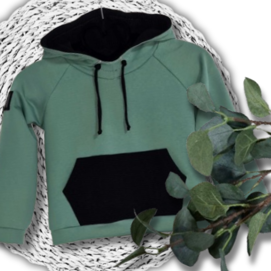 Otroški hoodie iz bombaža z žepom in kapuco – kakovostna in udobna otroška oblačila Ježek za vsak dan. Na voljo v več barvah in velikostih.