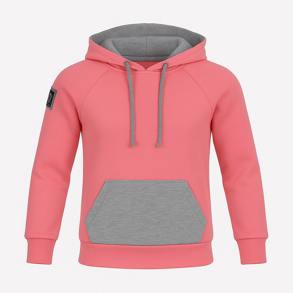 Otroški hoodie iz bombaža z žepom in kapuco – kakovostna in udobna otroška oblačila Ježek za vsak dan. Na voljo v več barvah in velikostih.