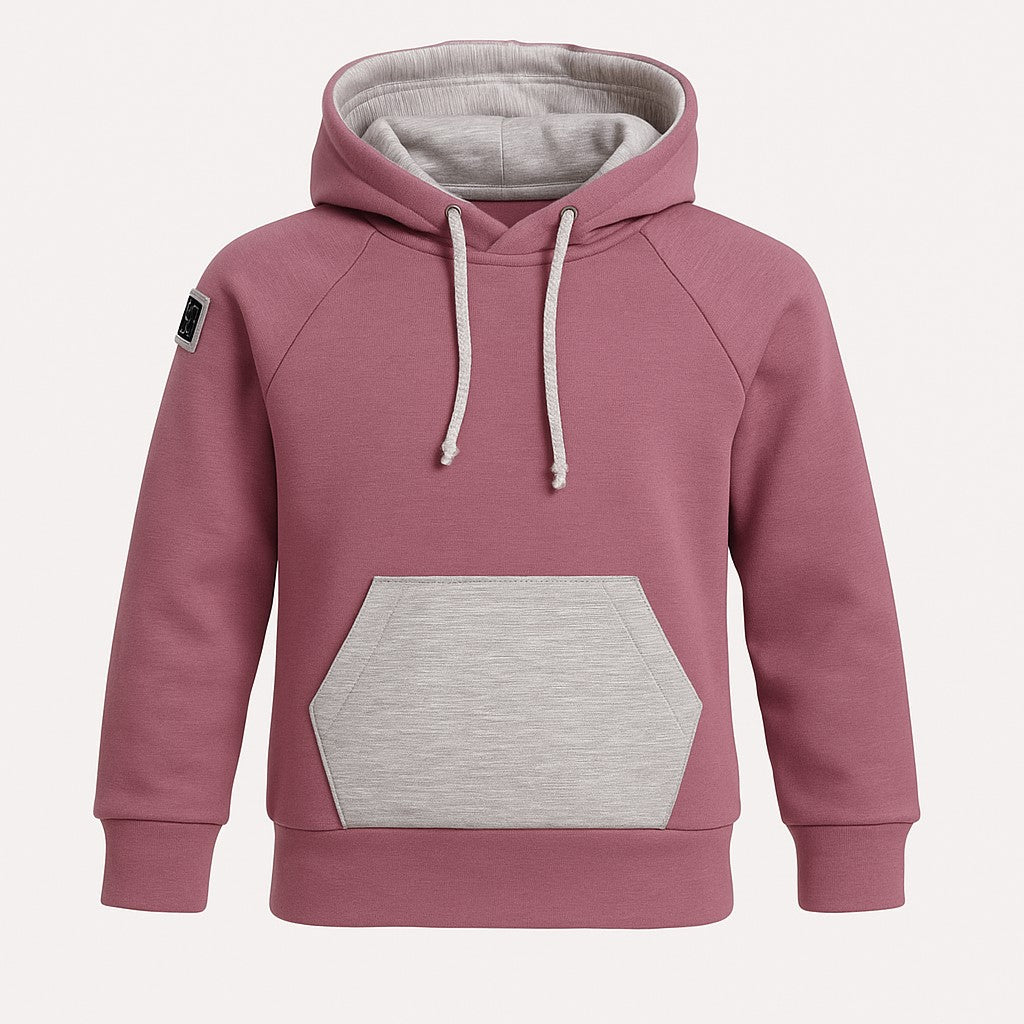 Otroški hoodie iz bombaža z žepom in kapuco – kakovostna in udobna otroška oblačila Ježek za vsak dan. Na voljo v več barvah in velikostih.