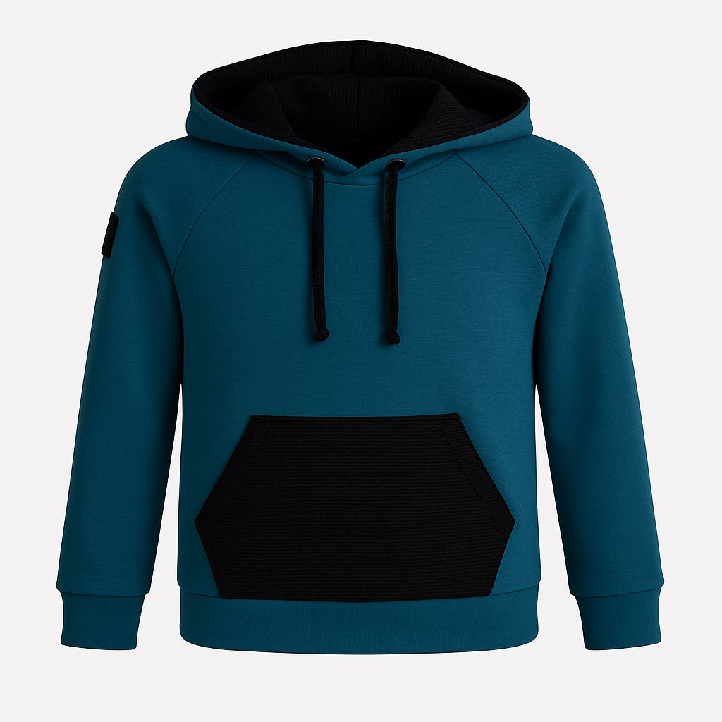 Otroški hoodie iz bombaža z žepom in kapuco – kakovostna in udobna otroška oblačila Ježek za vsak dan. Na voljo v več barvah in velikostih.