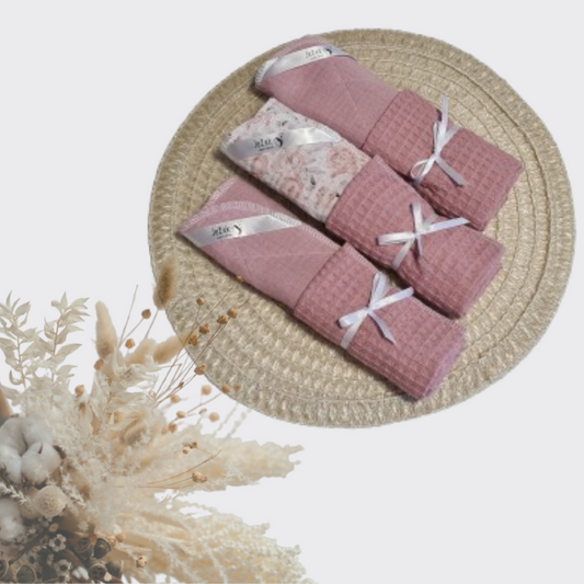 Set kuhinjskih krp puder roza vzorec