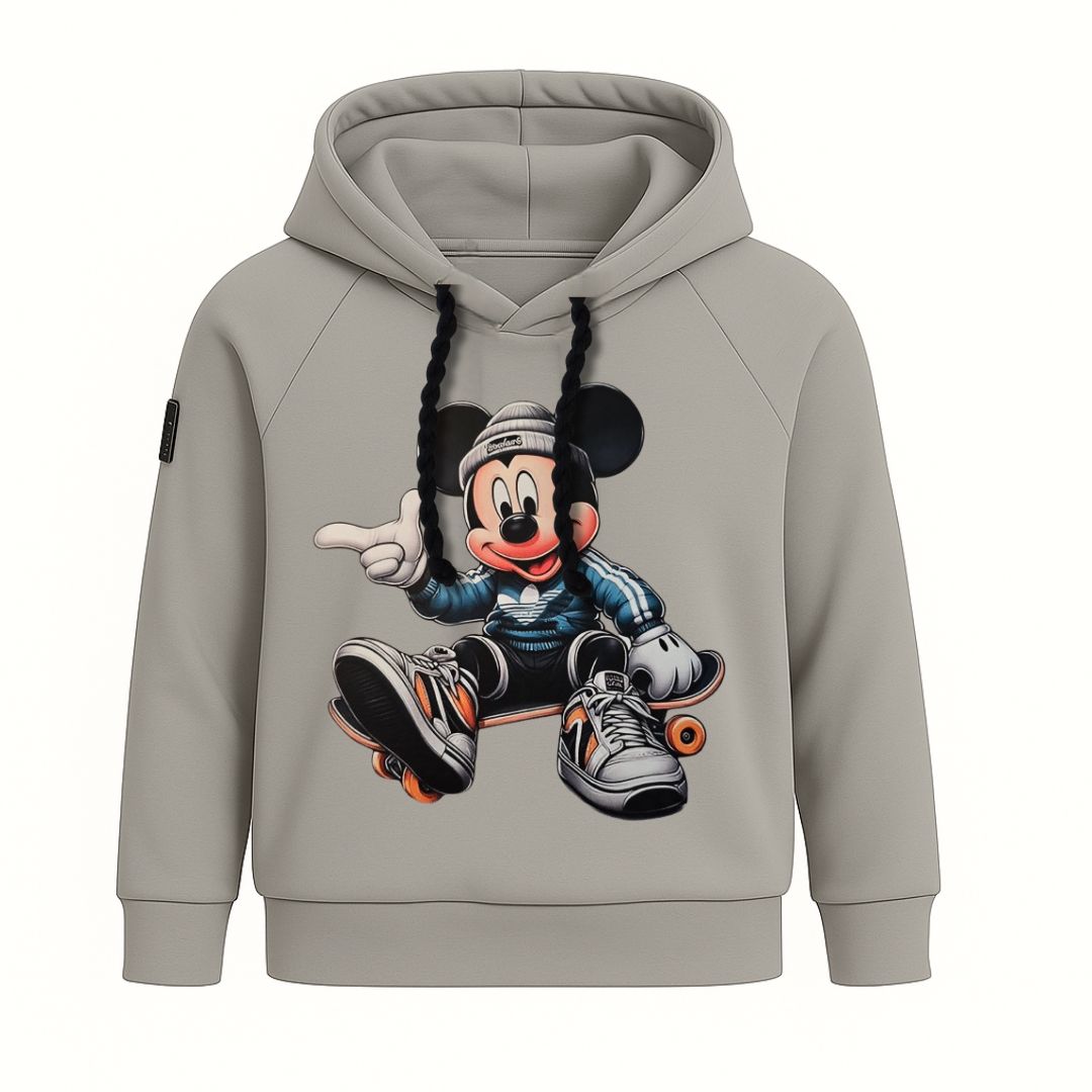 Otroški hoodie iz bombaža z žepom in kapuco ter ljubkim motivom Miki mausa spredaj – kakovostna in udobna otroška oblačila Ježek za vsak dan. Na voljo v več velikostih.