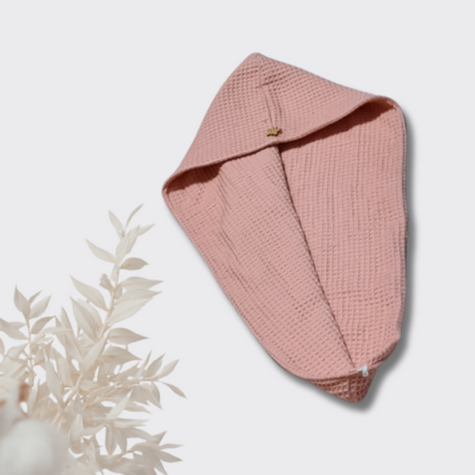 Turban za lase vafelj/puder roza