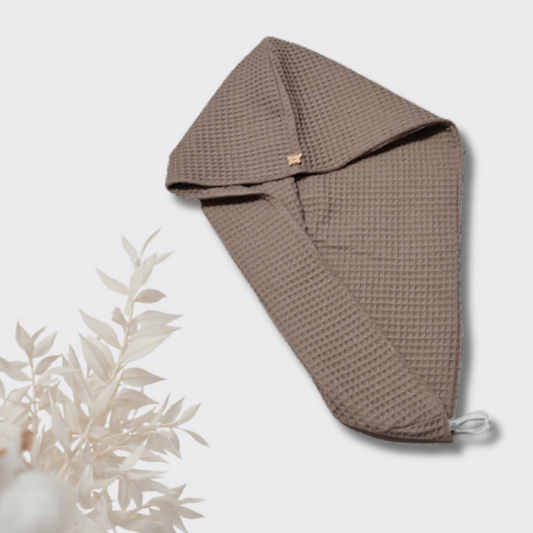 Turban za lase vafelj/ svetlo rjava