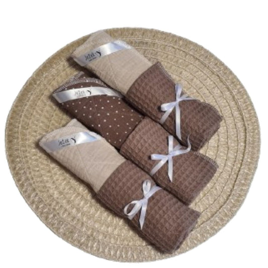 Ježek kuhinjske krpe iz vafla in muslina, set treh bombažnih krp za sušenje posode in čiščenje kuhinje