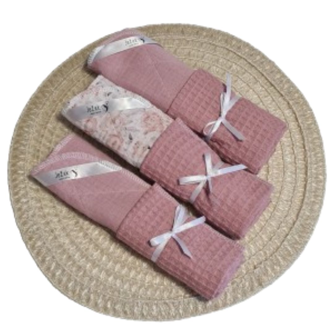 Set kuhinjskih krp puder roza vzorec