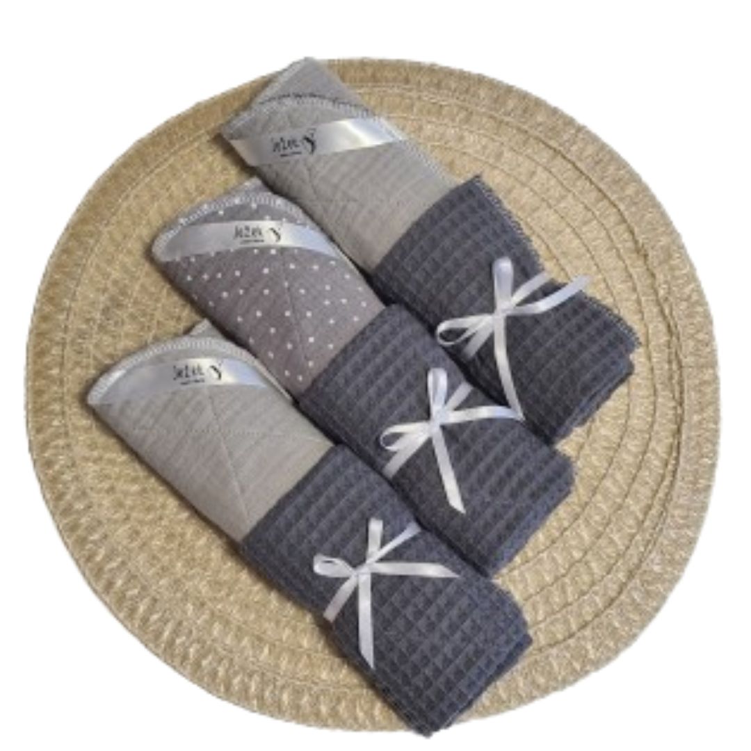 Ježek kuhinjske krpe iz vafla in muslina, set treh bombažnih krp za sušenje posode in čiščenje kuhinje