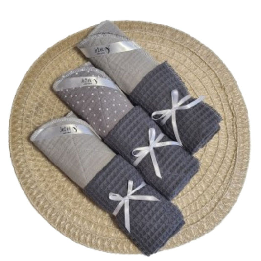 Ježek kuhinjske krpe iz vafla in muslina, set treh bombažnih krp za sušenje posode in čiščenje kuhinje